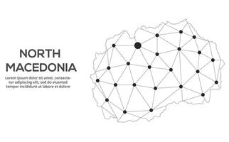 Communication network map. image of a low poly global map with city lights. Map in the form of lines and dots vector