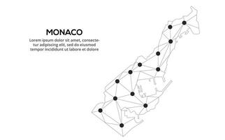 Communication network map. image of a low poly global map with city lights. Map in the form of lines and dots vector