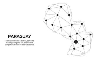 Communication network map. image of a low poly global map with city lights. Map in the form of lines and dots vector