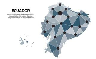 Communication network map. image of a low poly global map with city lights. Map in the form of lines and dots vector