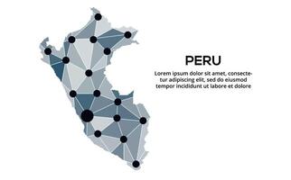 Communication network map. image of a low poly global map with city lights. Map in the form of lines and dots vector