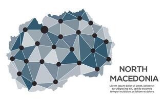 Communication network map. image of a low poly global map with city lights. Map in the form of lines and dots vector
