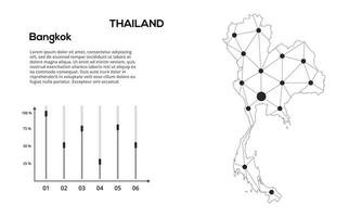 Communication network map. image of a low poly global map with city lights. Map in the form of lines and dots vector