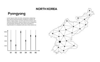 Communication network map. image of a low poly global map with city lights. Map in the form of lines and dots vector