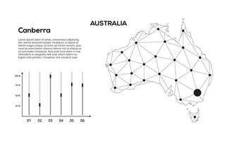 Communication network map. image of a low poly global map with city lights. Map in the form of lines and dots vector