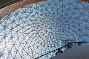 Amazing Glass dome fractal spiral pattern entrance to a Sheikh Zayed Grand Mosque in Abu Dhabi. Shapes and structure photo