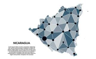 Communication network map. image of a low poly global map with city lights. Map in the form of lines and dots vector