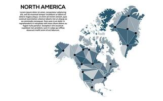 Communication network map. image of a low poly global map with city lights. Map in the form of lines and dots vector