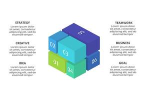 Creative concept for infographic with 6 steps, options, parts or processes. Business data visualization. vector
