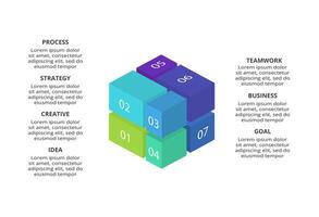 Creative concept for infographic with 7 steps, options, parts or processes. Business data visualization. vector