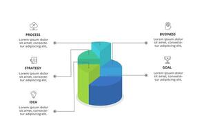 Creative concept for infographic with 5 steps, options, parts or processes. Business data visualization. vector