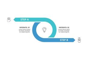 Creative concept for infographic with 2 steps, options, parts or processes. Business data visualization. vector
