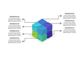 Creative concept for infographic with 7 steps, options, parts or processes. Business data visualization. vector