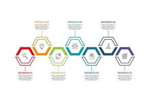 Creative concept for infographic with 7 steps, options, parts or processes. Business data visualization. vector