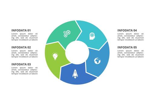 Creative concept for infographic with 5 steps, options, parts or processes. Business data visualization. vector