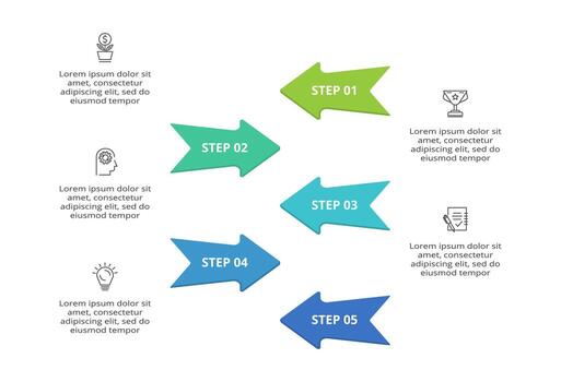 Creative concept for infographic with 5 steps, options, parts or processes. Business data visualization. vector
