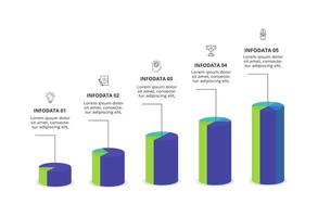 Creative concept for infographic with 5 steps, options, parts or processes. Business data visualization. vector