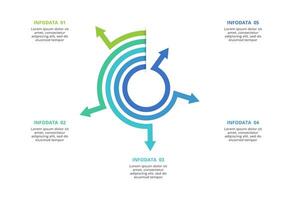 Creative concept for infographic with 5 steps, options, parts or processes. Business data visualization. vector