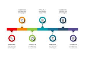 Creative concept for infographic with 7 steps, options, parts or processes. Business data visualization. vector