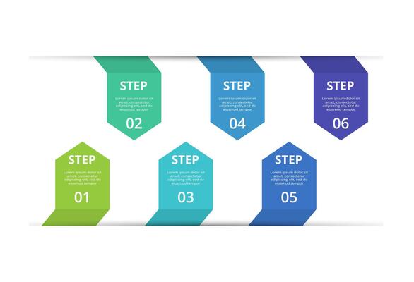 Creative concept for infographic with 6 steps, options, parts or processes. Business data visualization.