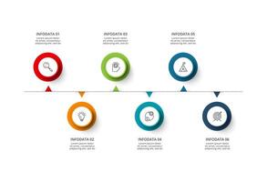 Creative concept for infographic with 6 steps, options, parts or processes. Business data visualization. vector