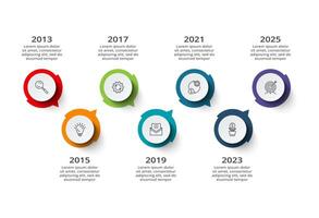 Creative concept for infographic with 7 steps, options, parts or processes. Business data visualization. vector