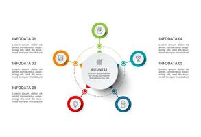 Creative concept for infographic with 5 steps, options, parts or processes. Business data visualization. vector