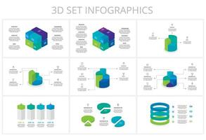 Set creative of graph, diagram with steps, options, parts or processes. business template for presentation vector