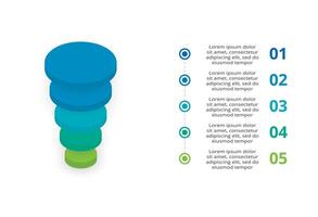 Creative concept for infographic with 5 steps, options, parts or processes. Business data visualization. vector