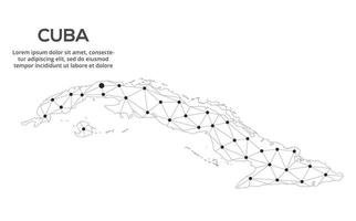 Communication network map. image of a low poly global map with city lights. Map in the form of lines and dots vector