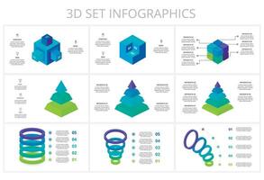 Set creative of graph, diagram with steps, options, parts or processes. business template for presentation vector