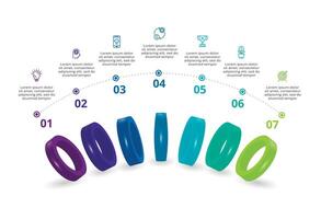 Creative concept for infographic with 7 steps, options, parts or processes. Business data visualization. vector