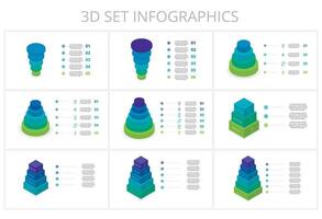 Set creative of graph, diagram with steps, options, parts or processes. business template for presentation vector