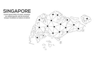 Communication network map. image of a low poly global map with city lights. Map in the form of lines and dots vector