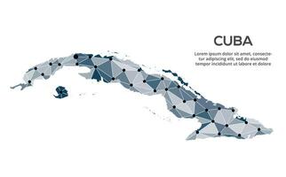 Communication network map. image of a low poly global map with city lights. Map in the form of lines and dots vector