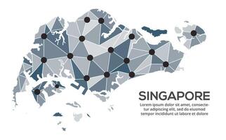 Communication network map. image of a low poly global map with city lights. Map in the form of lines and dots vector
