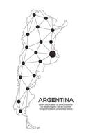 Communication network map. image of a low poly global map with city lights. Map in the form of lines and dots vector