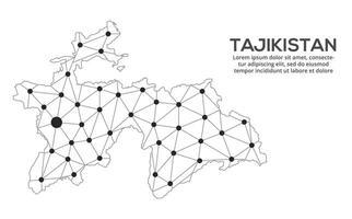 Communication network map. image of a low poly global map with city lights. Map in the form of lines and dots vector