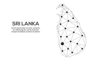 Communication network map. image of a low poly global map with city lights. Map in the form of lines and dots vector