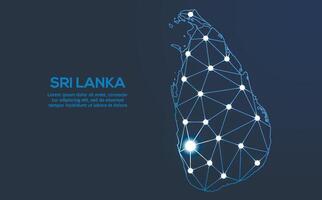 Communication network map. image of a low poly global map with city lights. Map in the form of lines and dots vector