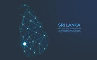Communication network map. image of a low poly global map with city lights. Map in the form of lines and dots vector