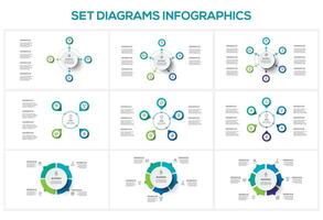 Diagram with elements, infographic template for web, business, presentations, illustration vector