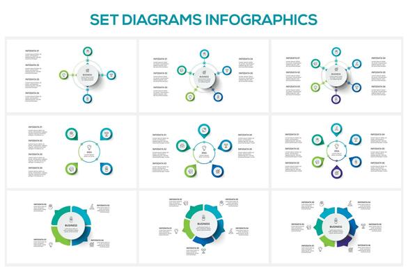 Diagram with elements, infographic template for web, business, presentations, illustration