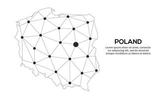 Communication network map. image of a low poly global map with city lights. Map in the form of lines and dots vector