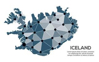Communication network map. image of a low poly global map with city lights. Map in the form of lines and dots vector