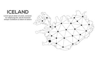 Communication network map. image of a low poly global map with city lights. Map in the form of lines and dots vector
