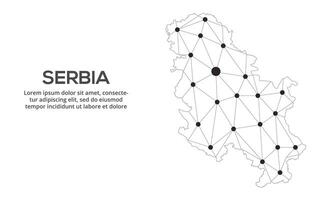 Communication network map. image of a low poly global map with city lights. Map in the form of lines and dots vector