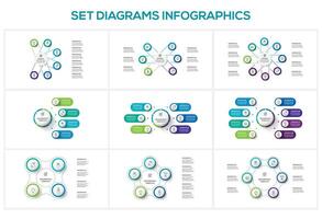 Diagram with elements, infographic template for web, business, presentations, illustration vector