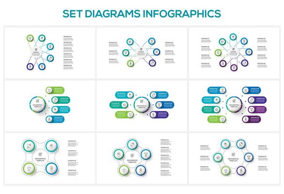 Diagram with elements, infographic template for web, business, presentations, illustration