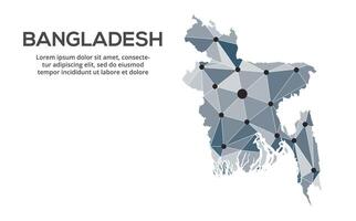 Communication network map. image of a low poly global map with city lights. Map in the form of lines and dots vector
